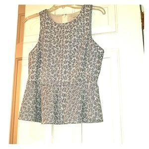 Pinstripe and lace, eyelet tank top